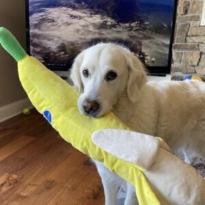 🆕 🍌Pet Lou GIANT 29" Half-Peeled Banana Plush Squeezy Toy